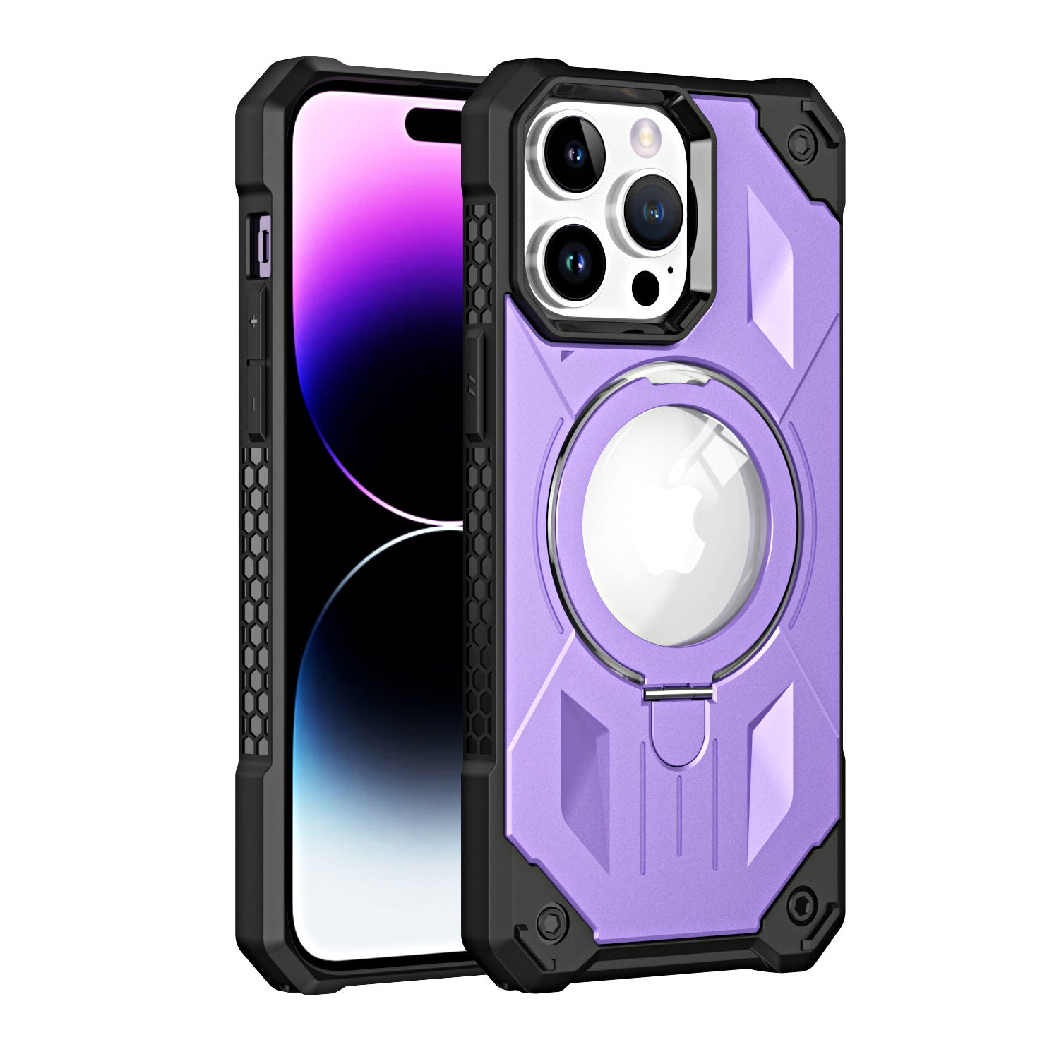 iPhone 14 Pro Armored Magnetic Suction Bracket Case