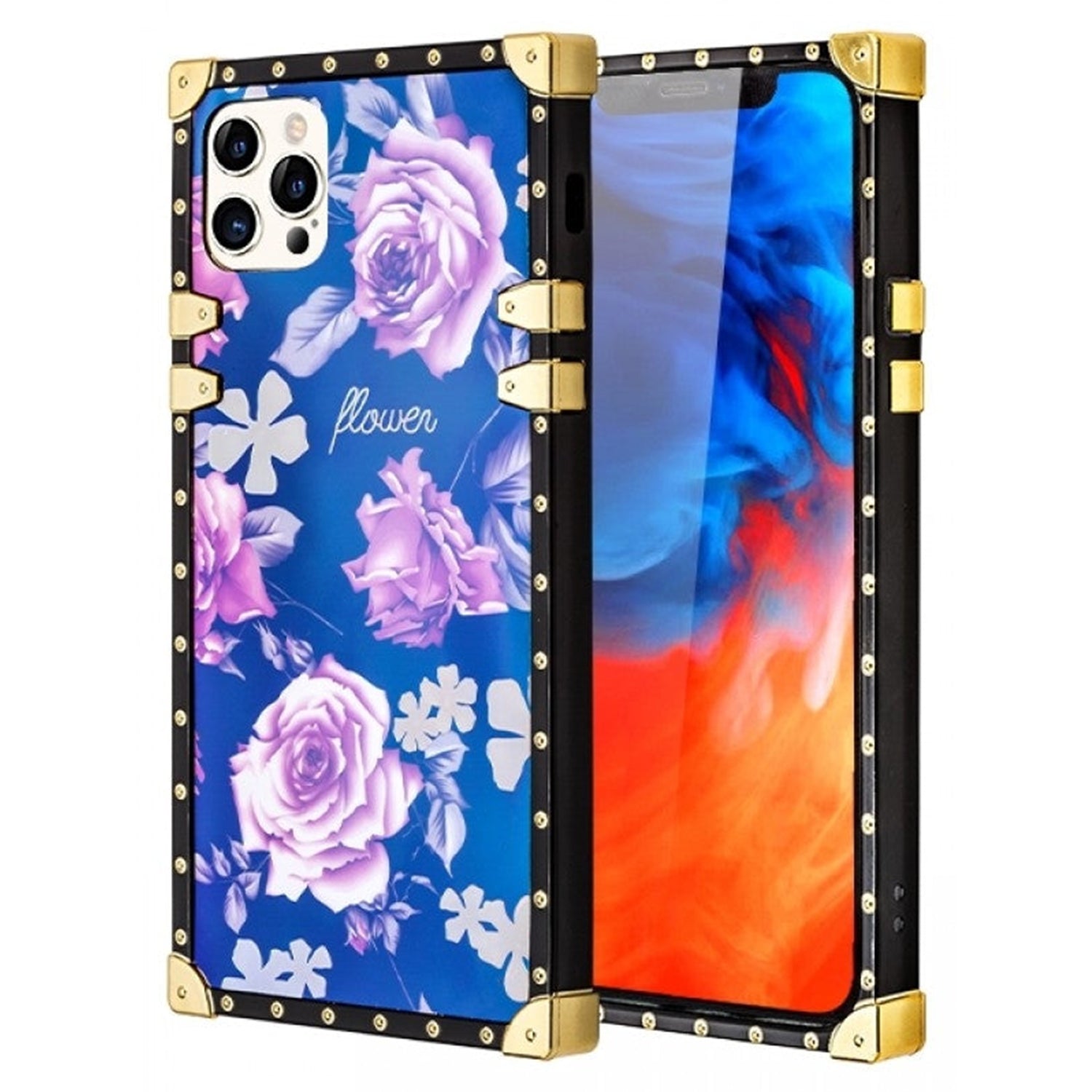 TPU Blue Light Effect Luxury Small Rose Fashion Case for iPhone 14 Pro