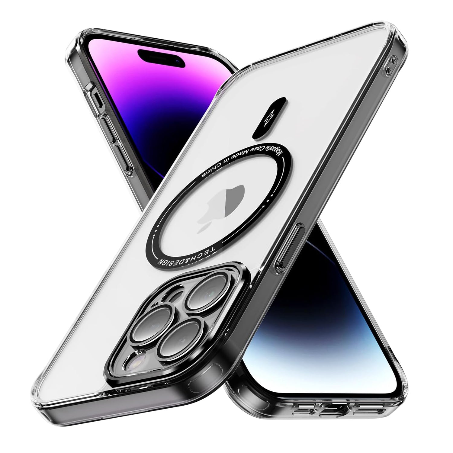 iPhone 14 Pro Shockproof Transparent Magnetic Attraction Protective Phone Case