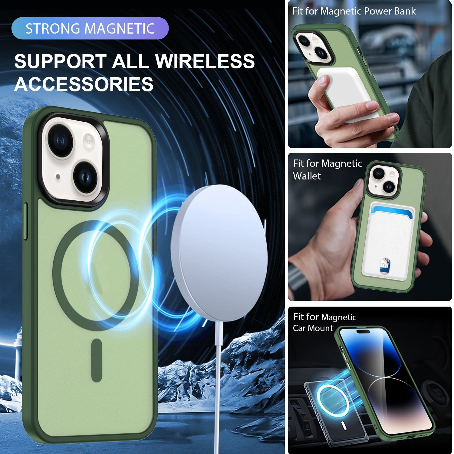 iPhone 14/13 Shockproof With Magnetic Cover Case