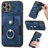 iPhone 15 Pro Max Solid Vintage Hardware Ring Leather Case