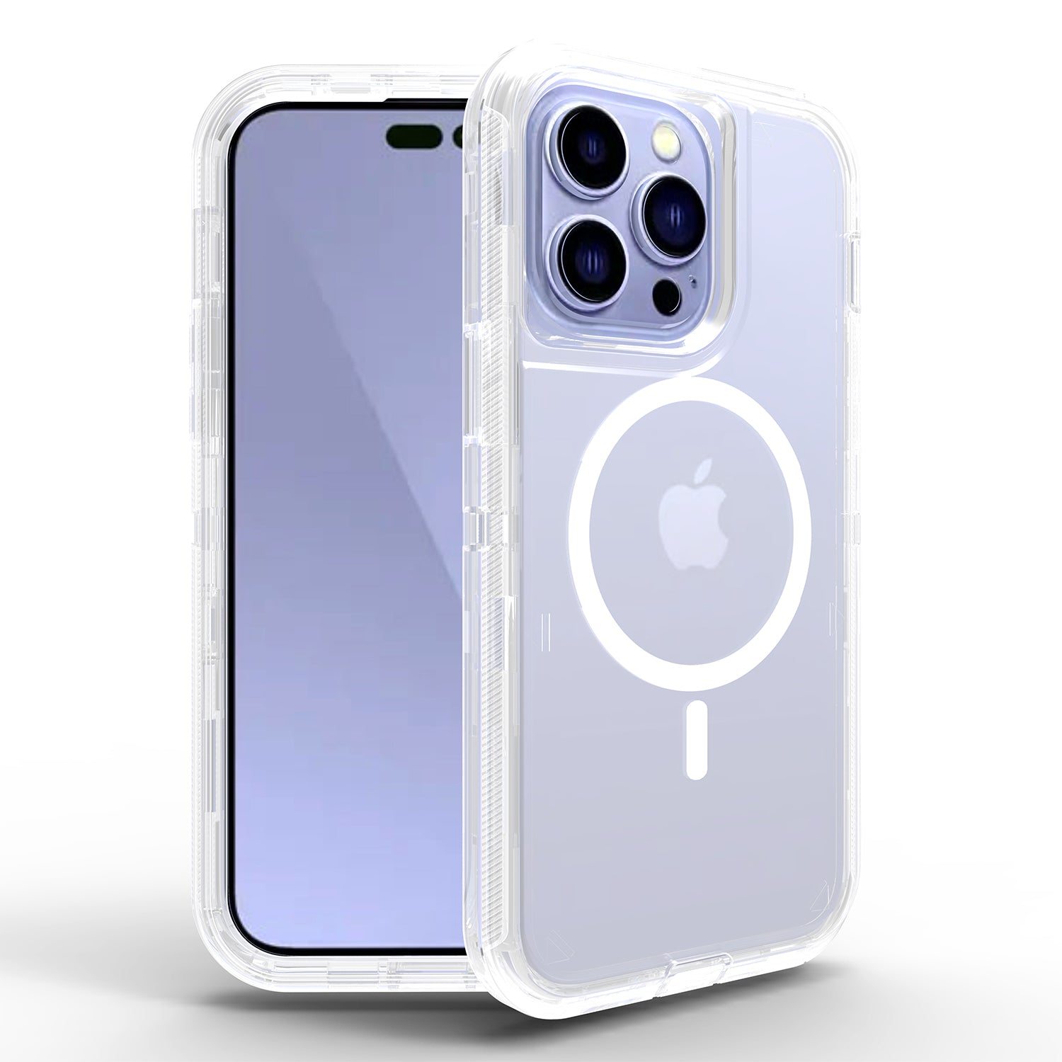 iPhone 14 Pro/13 Pro Magnetic Attraction Transparent Full Protection Heavy Phone Case