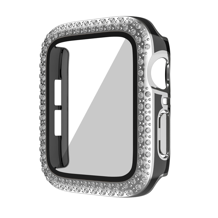 45mm 2 in 1 Diamond Bumper Case with Screen Protector for Apple Watch 7