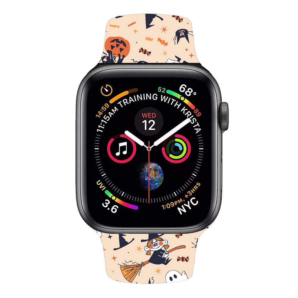 38/40/41 mm Halloween printed iwatch band, suitable for Apple Watch Series. 8/SE/7/6/5/4/3/2/1