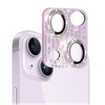 iPhone 14 Plus Colorful crystal diamond Camera Lens case toughened glass  aluminum all-in-one lens screen cover