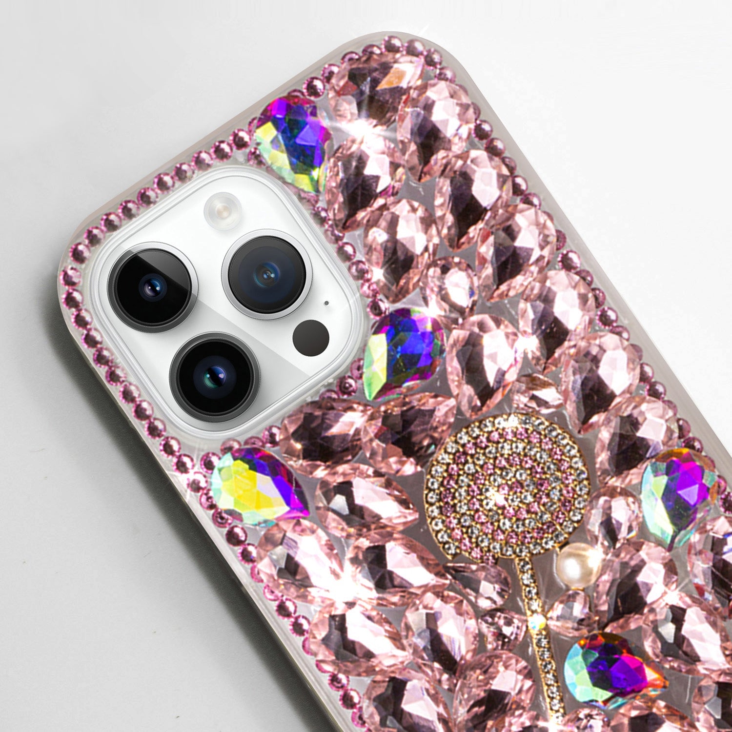 iPhone 13 Pro Max 3D diamond luxury bling bling TPU case-Pink*Lollipop