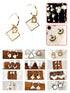 A Dozen of Designed Square Shape with D letter Earrings  (1904251-30)