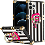 iPhone 12 Pro/12 (6.1") TPU Luxury Red Stripe Fashion Case with Kickstand