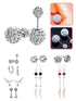 Stainless Steel Round Clear Cubic Zirconia Stud Earring (B32)