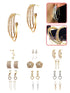 A Dozen of Fashion Rhinestone Triple Circle Hoop Earrings for Women (E1010)