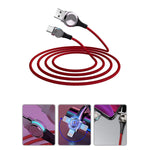 3FT 180 ° Rotate Type-C USB Data Cable and Qiuck Charge Cable whith LED for Android
