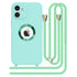 iPhone 12 Soft silicone case fine hole logo hollowed out with adjustable hanging rope