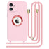iPhone 12 Soft silicone case fine hole logo hollowed out with adjustable hanging rope