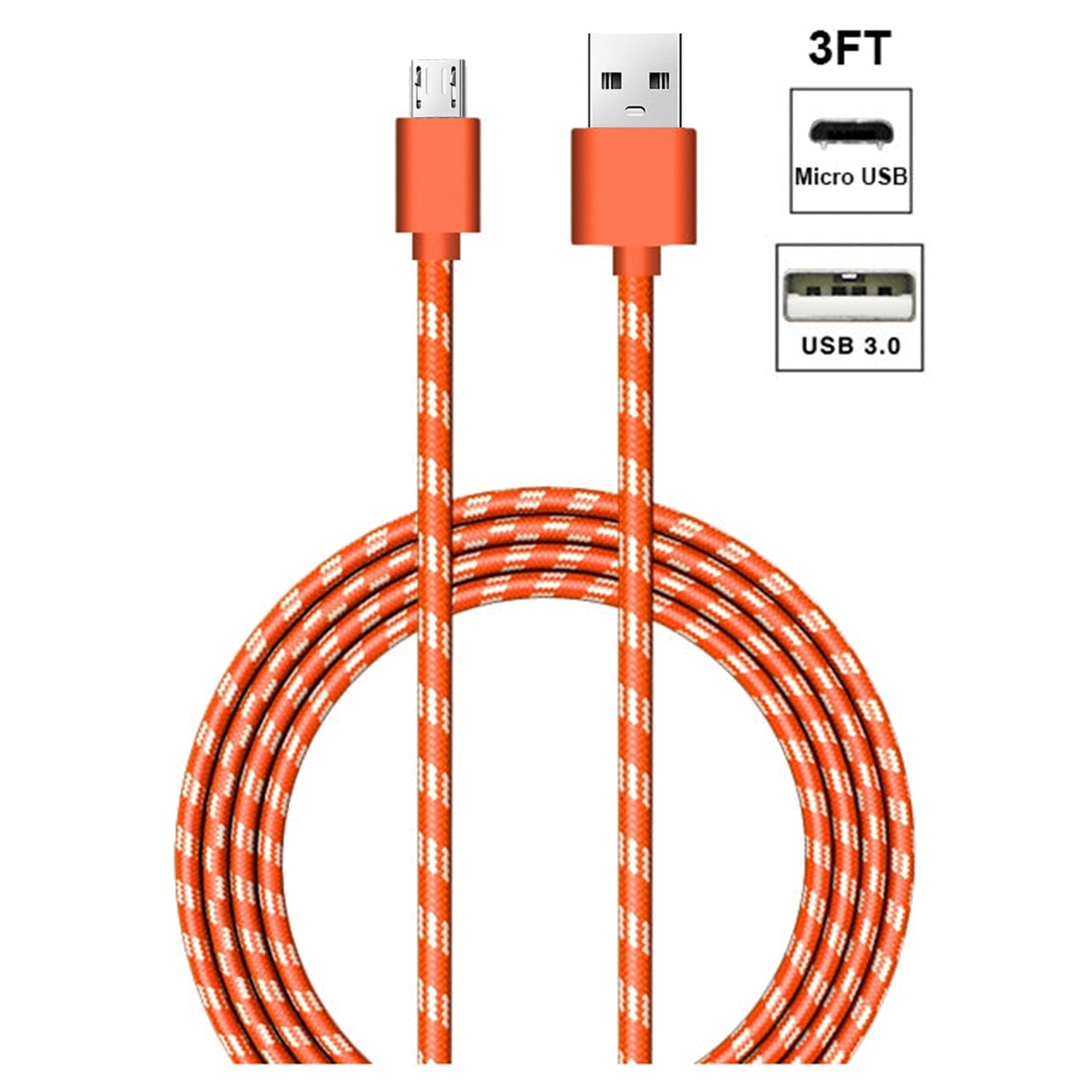 Woven Braided Cable for Samsung Products (3FT)