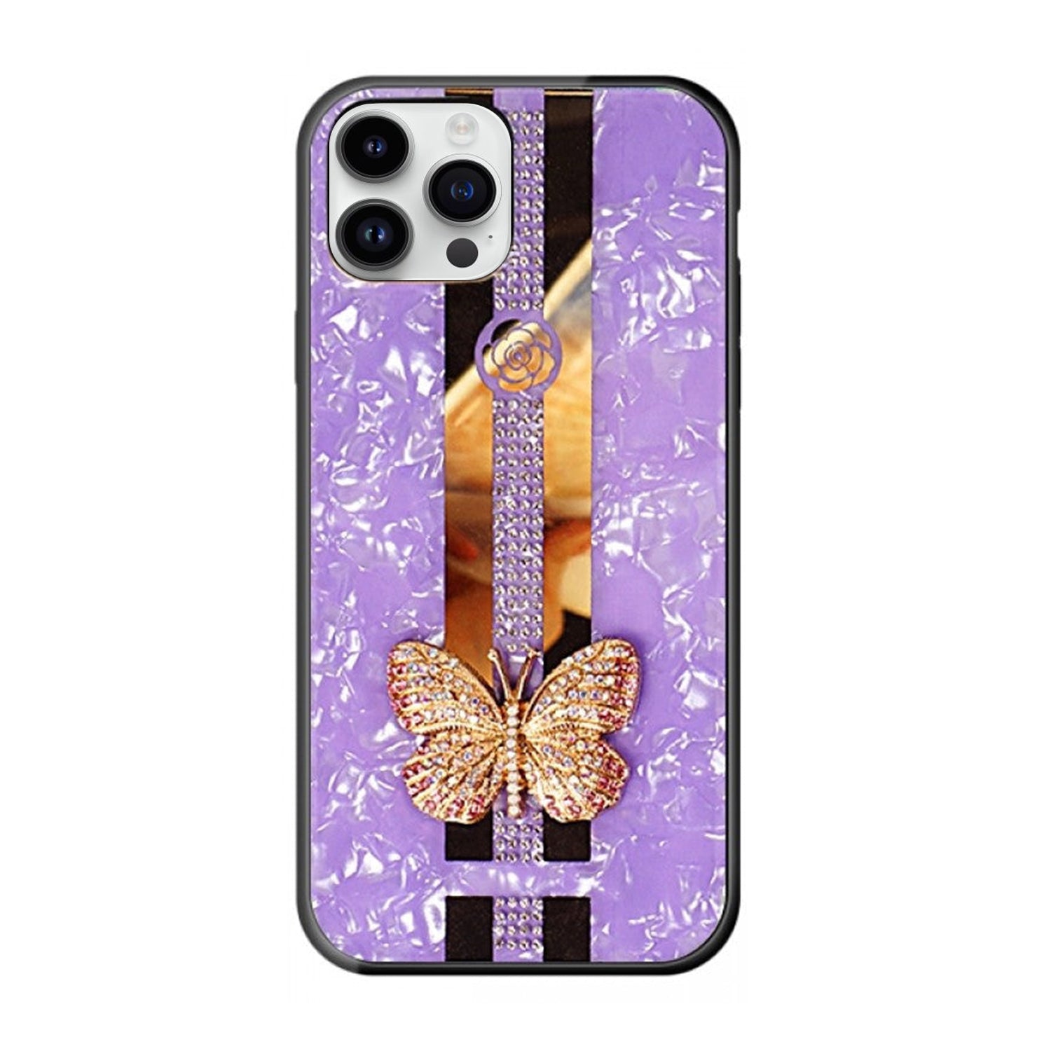 iPhone 13 Pro Max Butterfly Bling Bling TPU Luxury Phone Case (6.7 ")