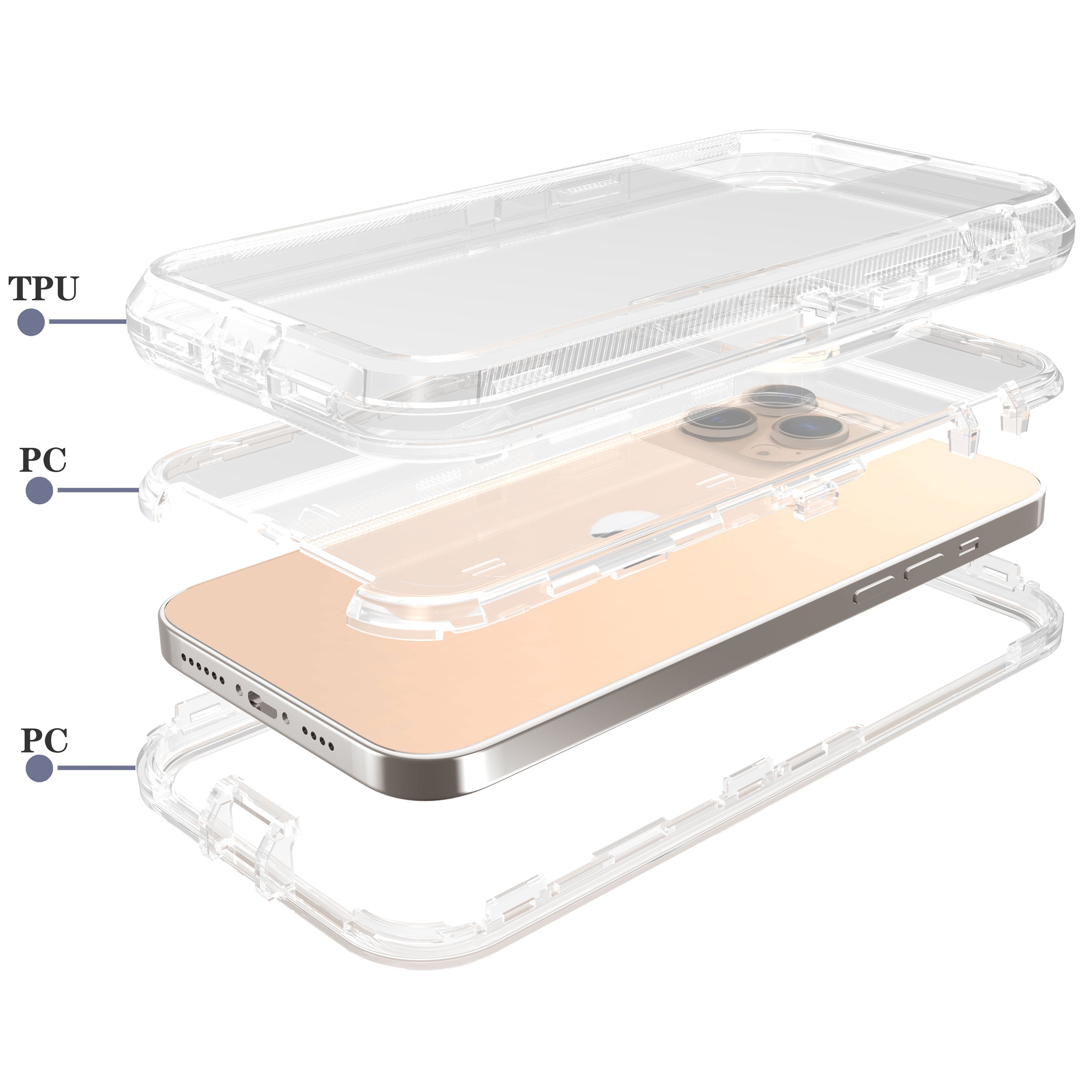 iPhone 13 Pro Transparent Full Protection Heavy Case