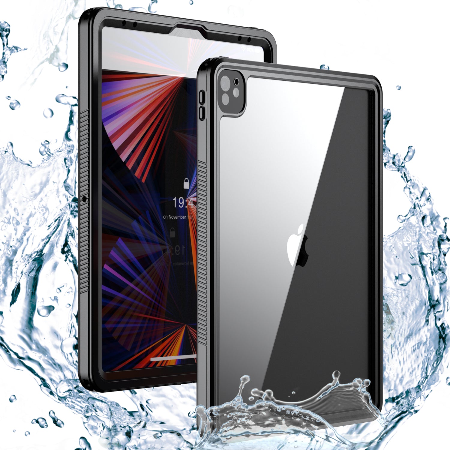 Apple iPad Pro 4/3/2(11'') 360 Full Protective Waterproof Case with Built-in Screen Fingerprint Protector
