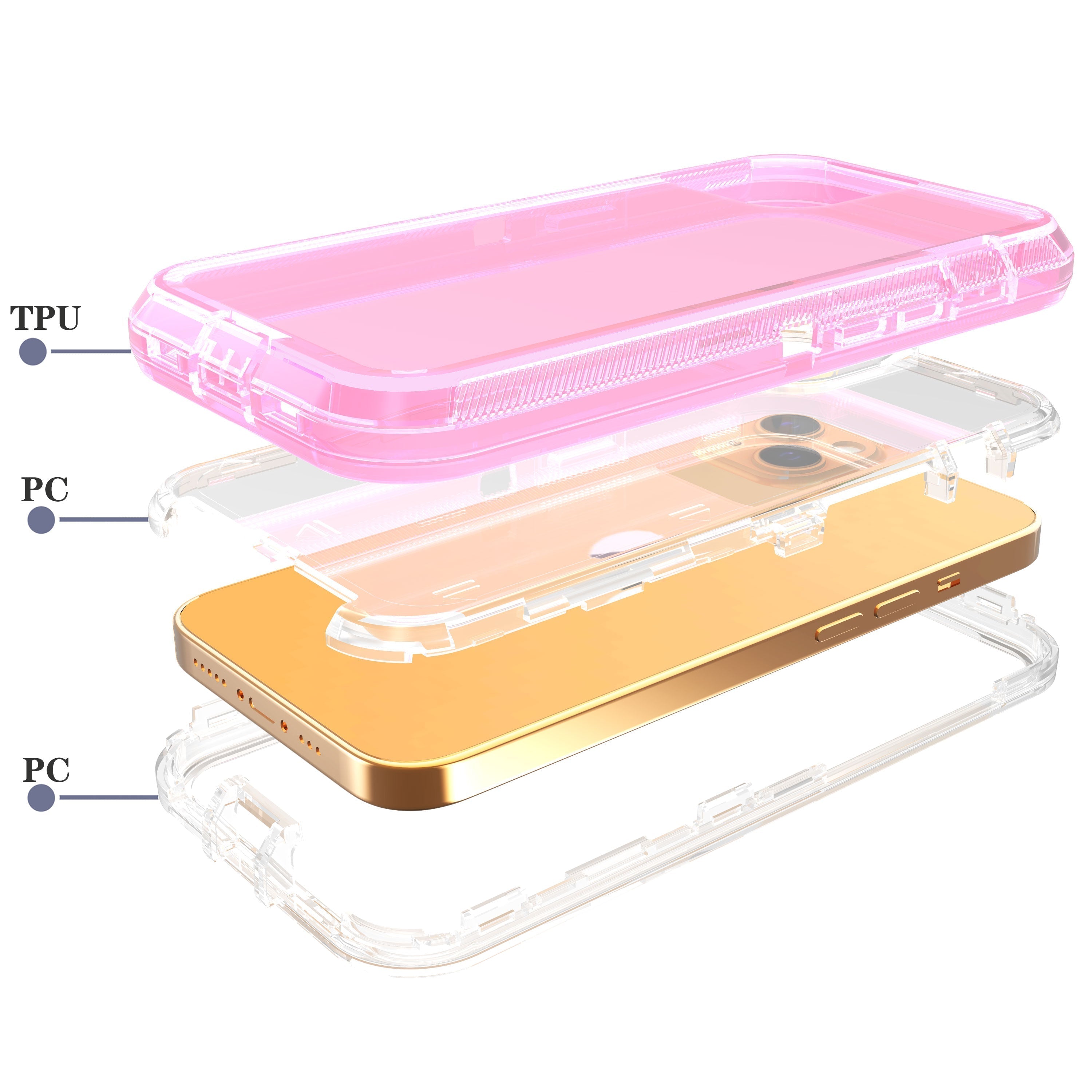 iPhone 14  Plus(6.7") Transparent Full Protection Heavy Case