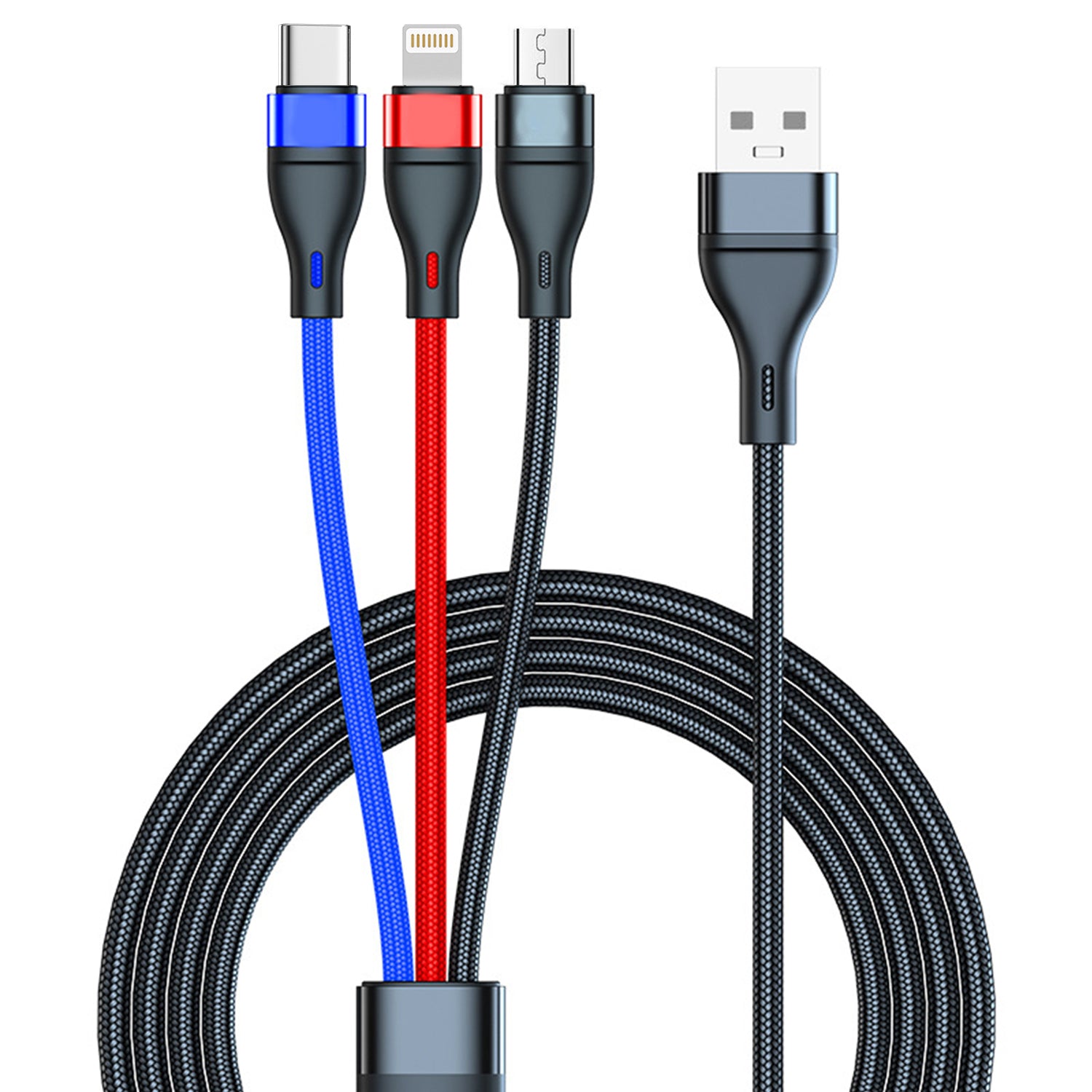 3 in 1 USB Super Fast Charging Cable for iPhone/Android/Type-C