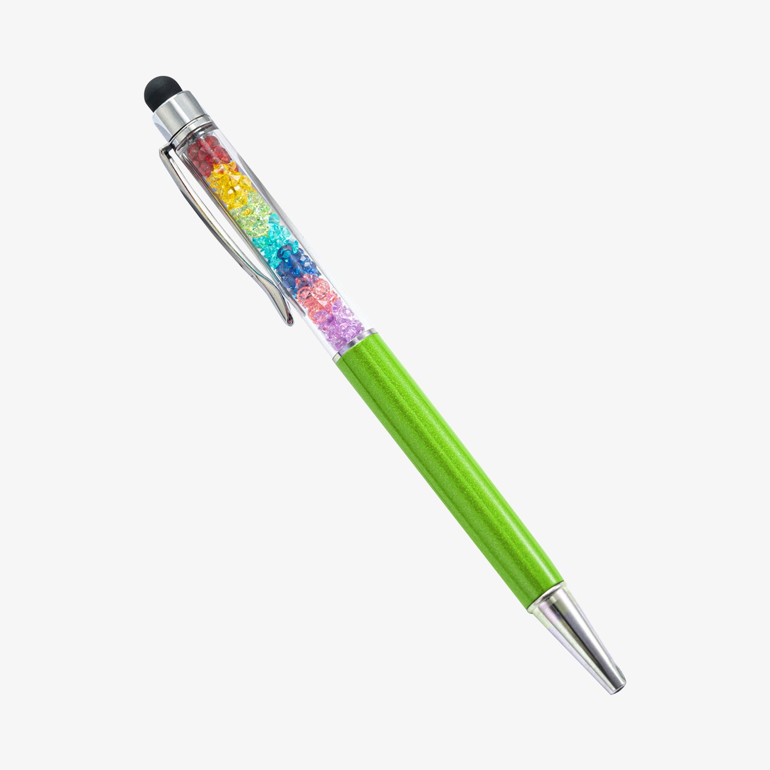 Capacitive Touch Screen Ballpoint Pen Cute Rainbow Diamond Crystal Ball Pens School Writing Supplies - Green