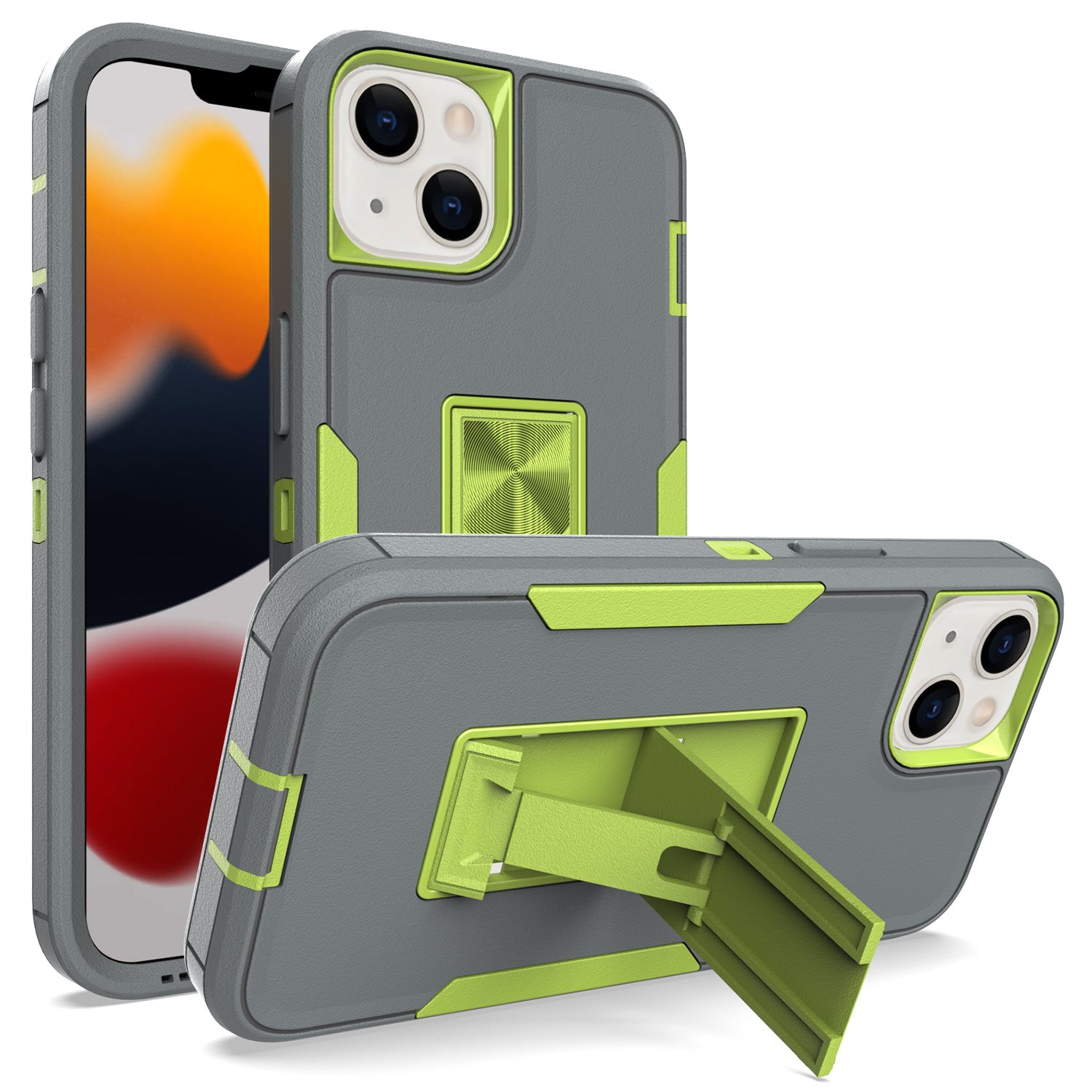 iPhone 13 mini Kickstand fully protected heavy-duty shockproof case