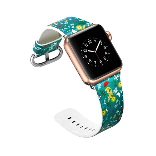 Apple Watch Series 4/3/2/1 with Silver Buckle Rubber Design Colorful Replacement i Watch Bands