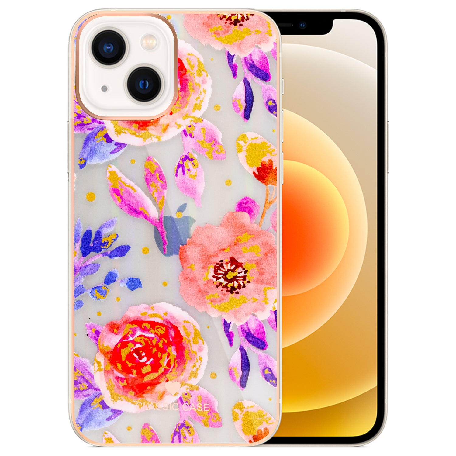 iPhone 13 TPU painted fashion flower case