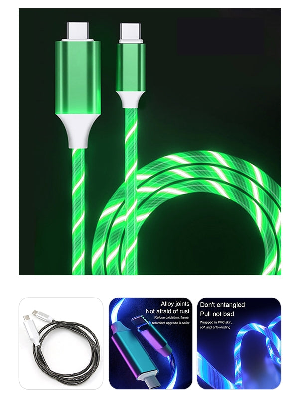 3ft Type-C to Type-C LED Fast Charging Cable