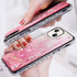 iPhone 13 mini Diamond inlaid on both sides, colorful butterfly quicksand  case