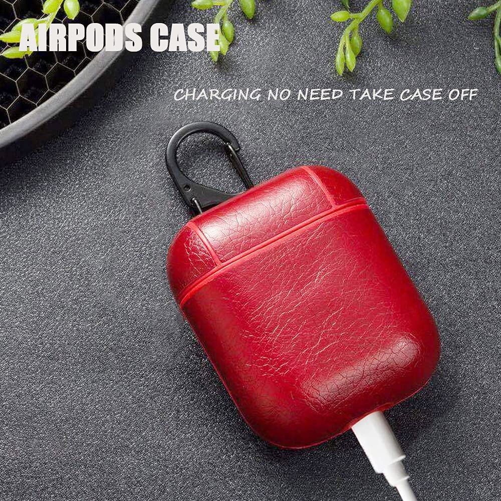 AirPods Case Protective Leather Cover and Skin Compatible with Apple AirPods