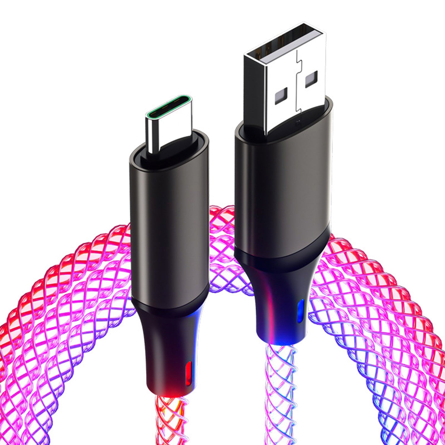 USB to Type-C LED luminous data cable-Black