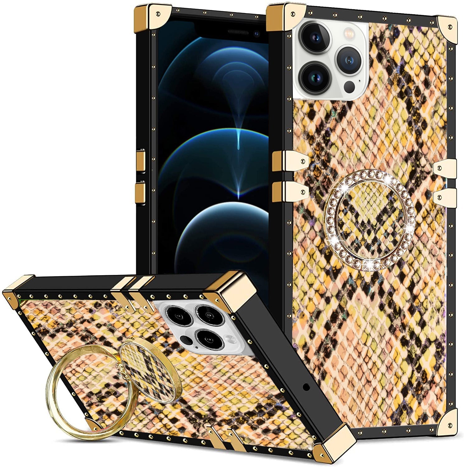 iPhone 11 Pro Max (6.5") TPU Luxury Diamonds Fashion Case with Kickstand