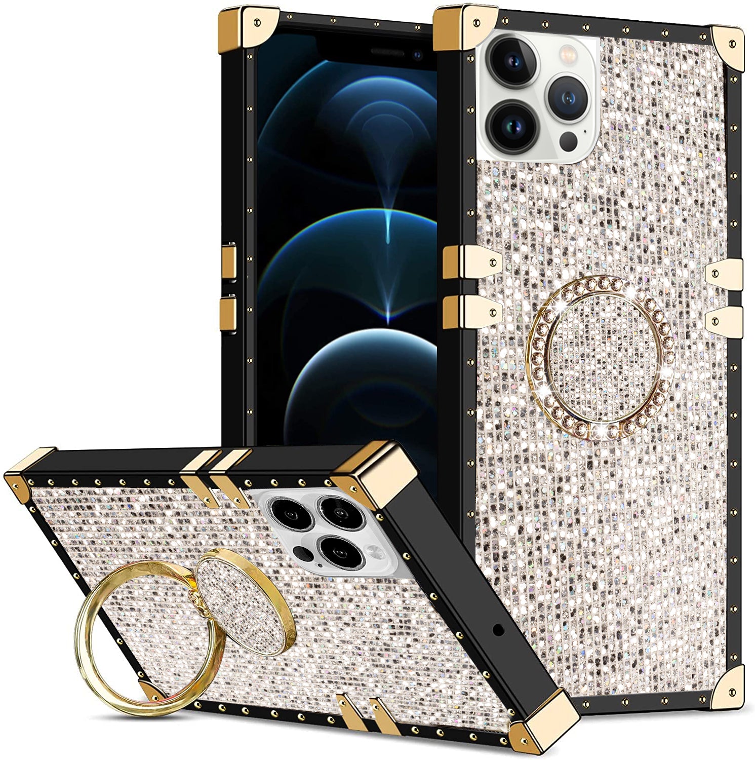 iPhone 11 Pro Max (6.5") TPU Luxury Diamonds Fashion Case with Kickstand