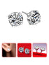 Stainless Steel Round Clear Cubic Zirconia Stud Earring (B32)