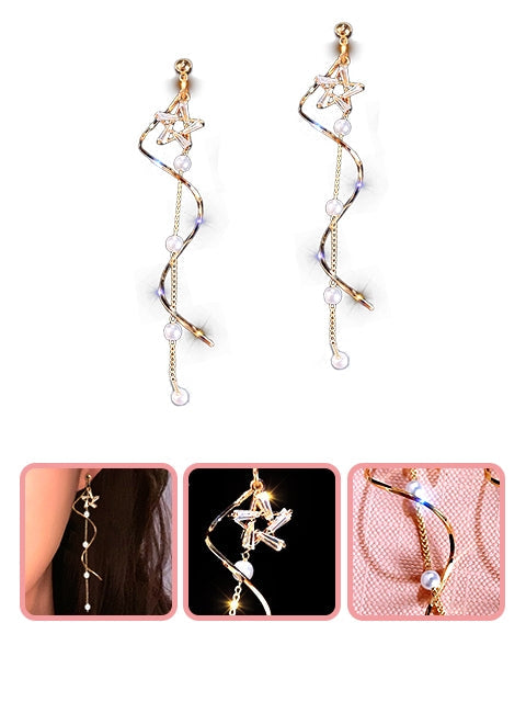 A Dozen of Glamorous Style Long Wavy Tassels Dangle Earrings (E1242)