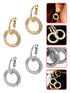 A Dozen of Fashion Rhinestone Double Circle Hoop Earrings for Women (E633)