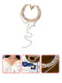 A Dozen of Gold Shiny Choker Elastic Tassel Necklaces (HN293)