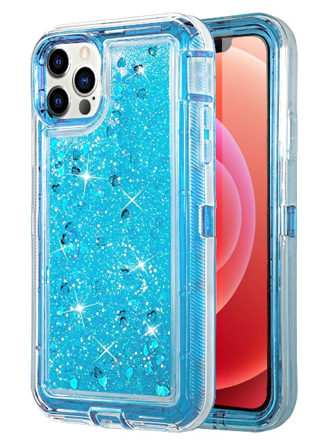 iPhone 11 Pro Max (6.5") Transparent Floating Glitter Heavy Duty Case