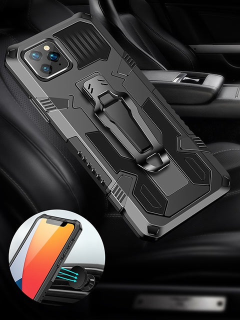 Back Clip Magnetic GPS car mount Phone Holder for iPhone 12 Pro/12 (6.1") - Blue