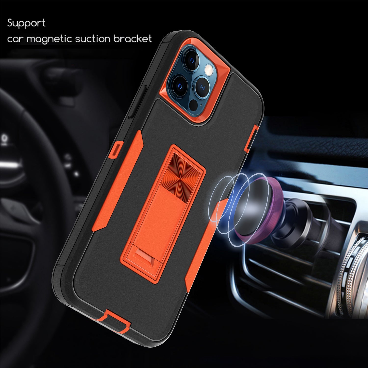 iPhone  13 Pro Kickstand fully protected heavy-duty shockproof case