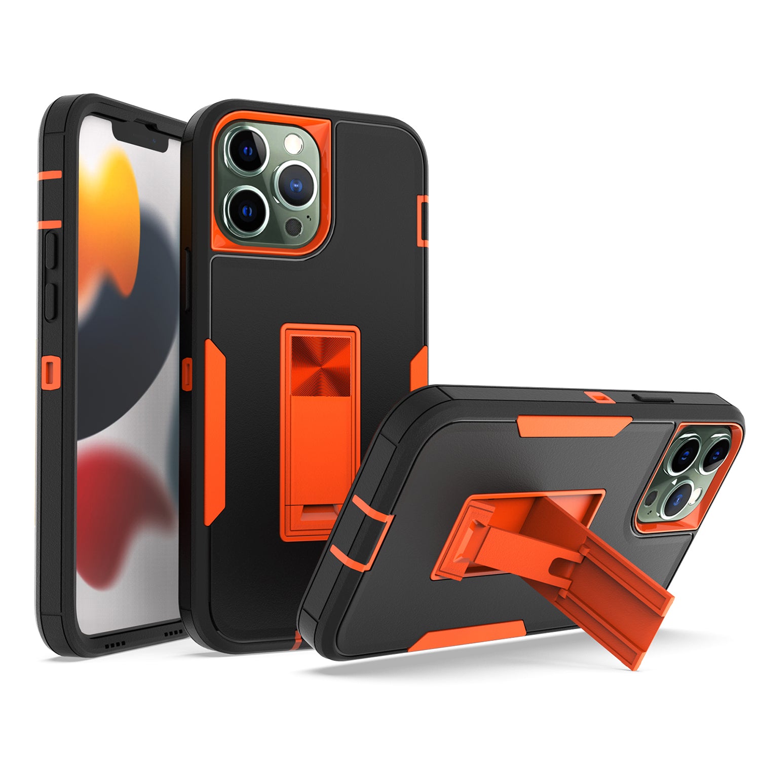 iPhone  13 Pro Kickstand fully protected heavy-duty shockproof case