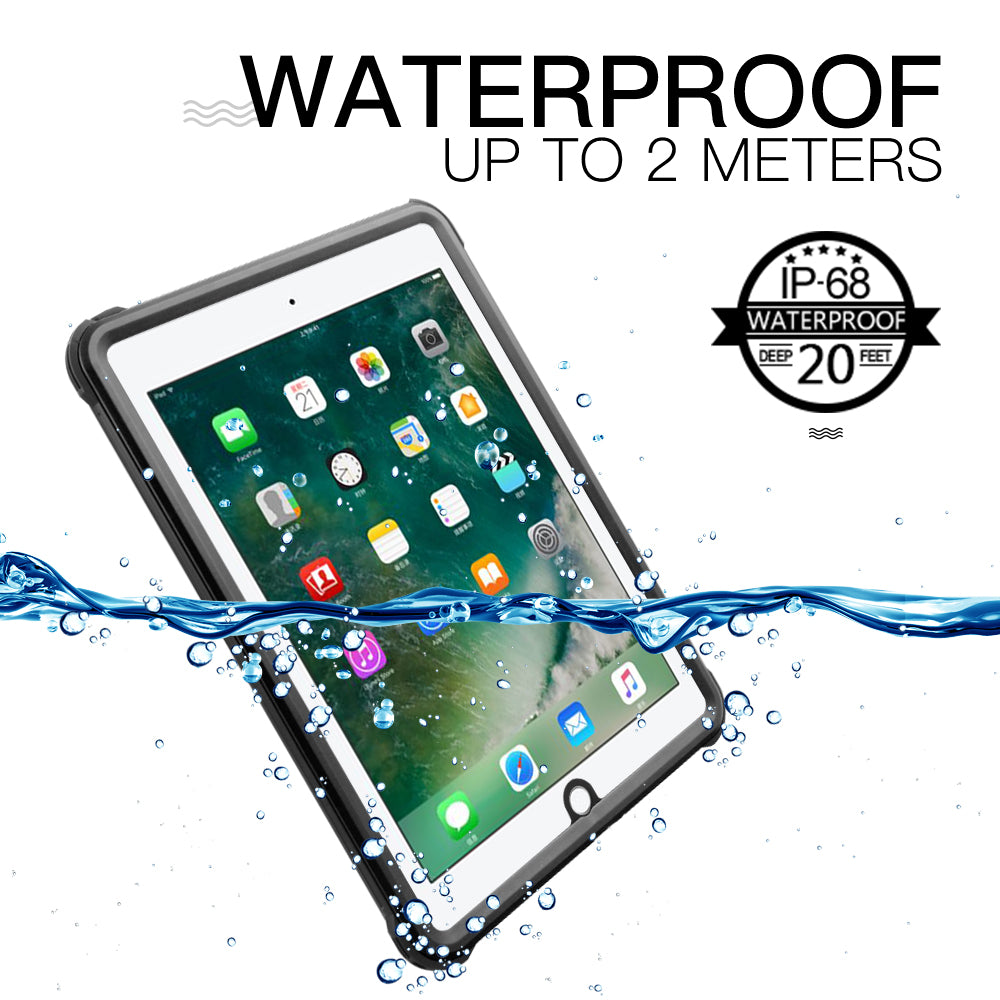 Apple iPad 5/6/iPad Air1/2/ 360 Full Protective Waterproof Case with Built-in Screen Fingerprint Protector