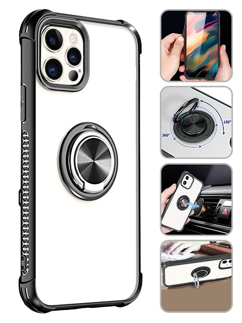 Transparent Ring Magnetic GPS car mount Phone Holder Case for iPhone 11 Pro Max (6.5") Case