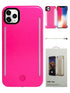 Dual (Front&Back) Light Up Rubber LED Illuminated Selfie Case for iPhone 11Pro (5.8") - Hot Pink