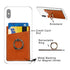 Leather Credit Card /ID Card Phone Ring Holder-  Brown