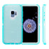 Transparent Full Protection Heavy Duty Case without Clip for Galaxy S9 - Teal