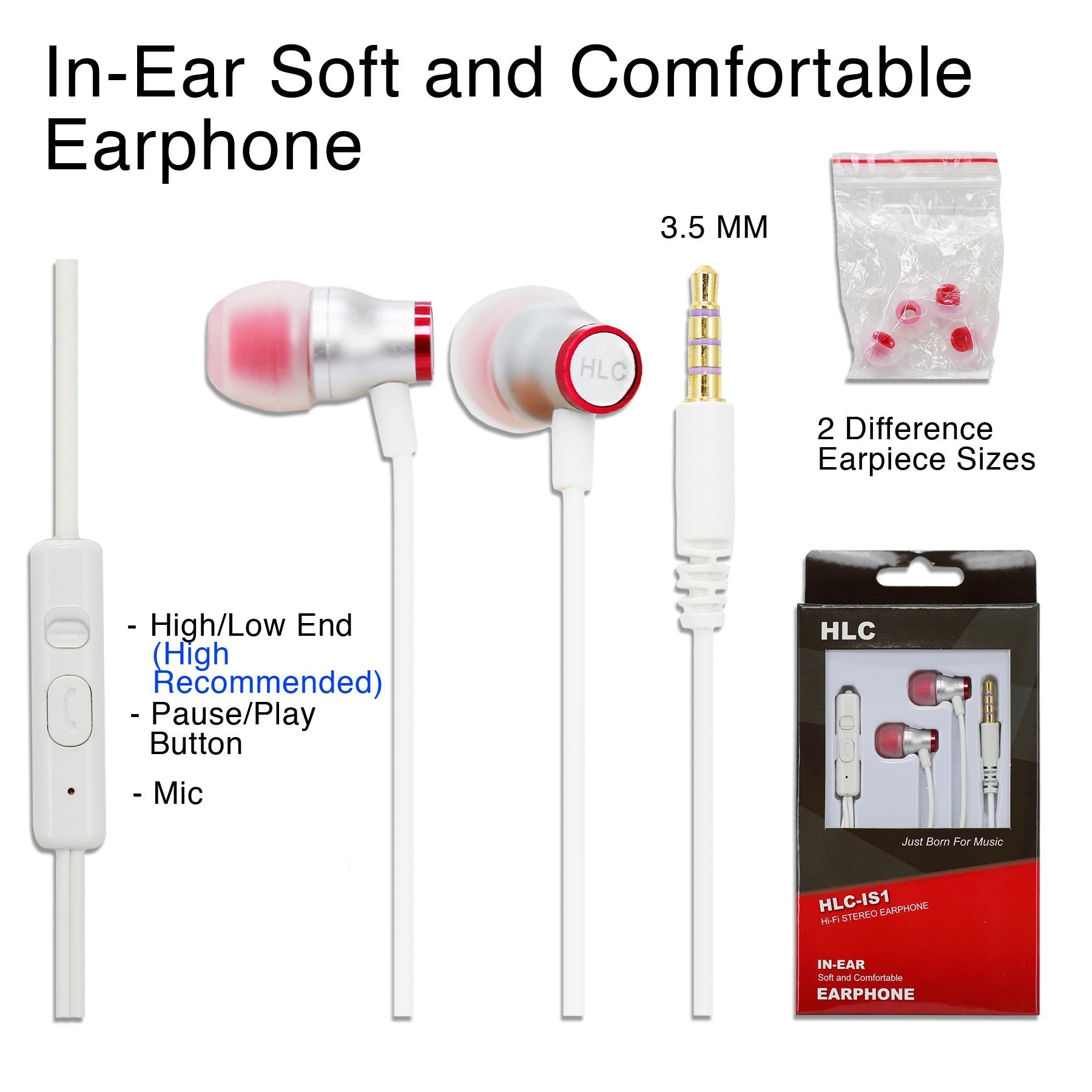 In-Ear Soft and Comfortable Earphone - Silver